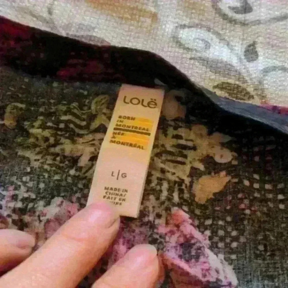 Lole Black/Pink Abstract Floral Button Down Top - Picture 4 of 5